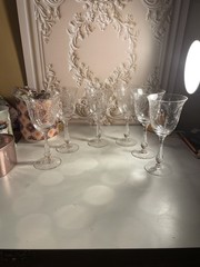 6 Tiffin Franciscan Cynthia # 17441 Water Wine Goblets 7 5/8″ MCM