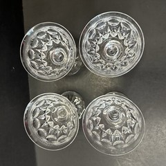 TUDOR Crystal Raleigh Champagne/Tall Sherbet Set of 4 Cut Dots & Lines, Star Cut