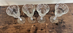 Vintage Libbey Rock Sharpe Halifax Crystal Water Goblets 1940s Set Of 4