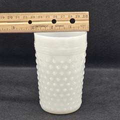 Vtg Anchor Hocking White Milk Glass Hobnail Tumbler Drinking Glass 4.25″ 8 oz