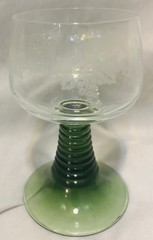 Luminarc Rib Beehive Stem Etched Grape Vines Cordial Set 6 Wine Glasses 1950’s