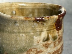 Hakudo Kiln Shigaraki Ware Guinomi Sake Cup Handmade Japanese Pottery
