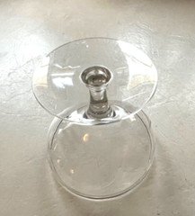 Vintage etched glass sorbet sherbet clear flower leaf