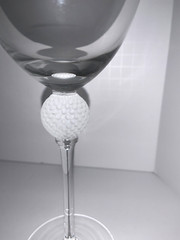 LOT OF 2 Crystal GOLF BALL 8 3/4″ Tall Stem Wine Glasses