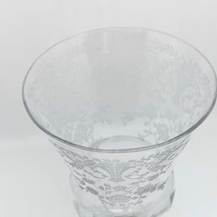 Set of 2 Cambridge Glass Etched Portia Clear Stemmed ICED TEA GOBLETS 7-1/2″H