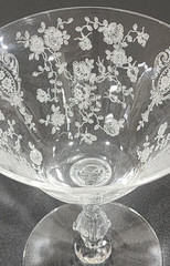 Cambridge Rose Point Clear Crystal Glass Low Sherbet Martini Champagne 4 3/4″