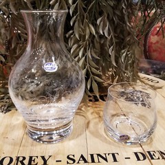 Vintage Crystal Bedside Carafe and Glass Set