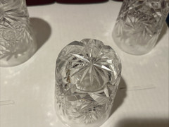 Vintage Set Of 3-Cut Crystal tumblers-Classic American Brilliant 3.75” Tall