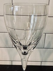 2 Lenox Crystal FIRELIGHT Platinum, Panel Cut 8 1/2″ Wine Glasses Holds 6 oz EUC