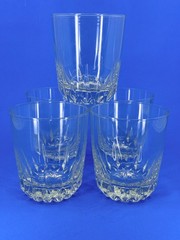 5 Cristal d’Arques Durand CHANTELLE Crystal On The Rocks Glasses France Tumblers
