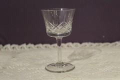 SET OF 6 CRYSTAL 4″ APERTIF GLASSES DIAMOND PINEAPPLE FAN