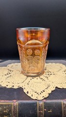 Vintage Fenton Marigold Iridescent Butterfly and Berry Carnival Glass Tumbler