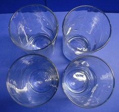 Monogram R MCM Cut Etched 4 Highball Glasses Block Script Vintage Vine Ivy Vtg