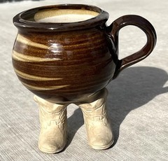 Vintage 1985 Muddy Waters Cowboy Boot Ceramic Cup Pottery Mug 5.5″