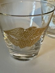 MCM, Gold Embossed Eagle Cocktail Glasses, 6 Ozs Set Of 3