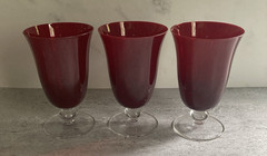 LENOX Holiday Gems Ruby Red All Purpose Wine Goblets 6.5″ Tall Set of 3