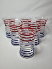 Vintage Anchor Hocking Red White and Blue Tumbler