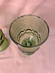 Vintage Tiffin Franciscan Madeira Olive Green Footed 5.5” Glasses 8 Oz Set of 2