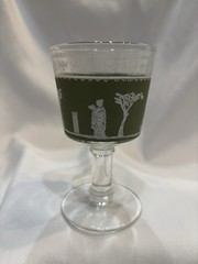 Replacement piece Jannette Hellenic Green Footed Wine Glasses 1 piece