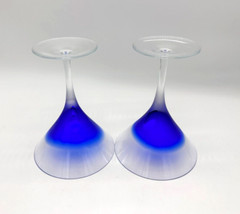 BLOCK Rainy Day Fashioned Frosted Cut to Clear Crystal Martini Glass 2pc Set
