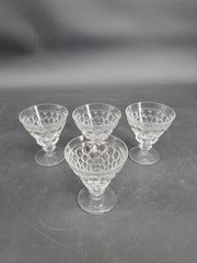 Set of 4 Westmoreland «Thousand Eye» Clear Bubble Sherbert Cups – 4 3/8″ X 4″