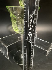 2 Waterford Simply Lime Cut to Clear Crystal Water Goblets Excellent 8 1/4″ EUC