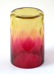 antique EAPG AMBERINA glass TUMBLER New England Glass 1883 diamond optic
