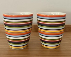 2 Iittala Origo Orange 3.75″ Tumblers Cups Alfredo Häberli