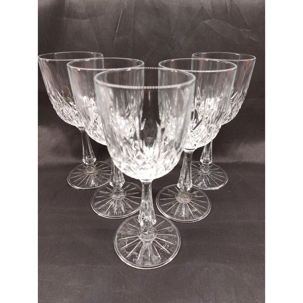 Vintage Anchor Hocking Canfield Wine Glasses Set Of 5 ~ Clear