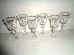 Princess House ESPRIT (6) CRYSTAL CORDIALS / LIQUOR GLASSES 1.5 oz