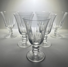 Set of 7 Claret Wine Crystal Glasses by Treasure Chest Contessa