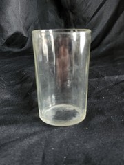 Vintage Clear Glass Juice Tumbler with Vertical Panels or Ribs • 3½» Tall