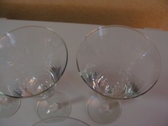 Vtg Glastonbury Lotus Pattern Stem 470 Clear, 5 Water Goblets Glasses 8 1/4″