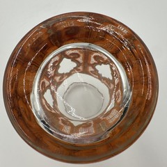 MCM Signed Culver 6 High Ball Glasses Orange 22K Gold Scroll