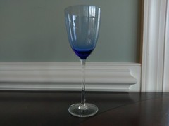 Lenox GEMS Blue Wine Glass Fine Crystal White Jewel Tone Tall Stem Replacement
