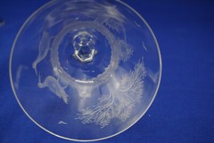 Hunt Safari Animal Scenes-(6) Tall Sherbet Champagne Glasses, 4½» -LOT D (B61)