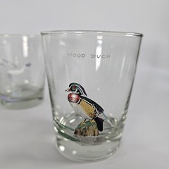 Vtg ORVIS Ned Smith Lot of 8 Glasses Set Ducks Hunting Man Cave Whiskey Cups