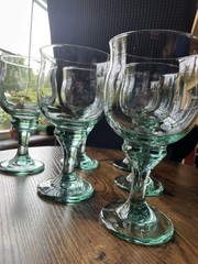 Libbey Clarion Goblets 12 oz. Spanish Green 6 7/8″ Vintage Wine Glass Set Of 6