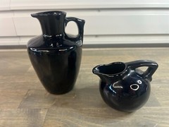 Set of Black BLOCK Crystal Capers Wine Glasses, Pitcher – Midnight – MCM