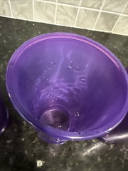 VTG MCM Indiana 5 Glasses Purple Juice Time Glasses Embossed Fruit See Detail