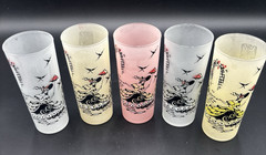 5 Vintage MCM LIBBEY Southern Belle Frosted Highball Iced Tea Glasses barware
