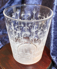 Double Old Fashioned Glasses – Various Frosted & Etched Designs – Set of 6