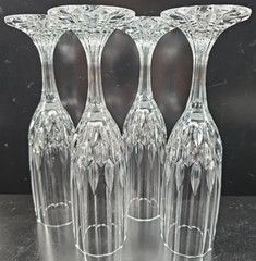 (4) Cristal D’Arques Bretagne Fluted Champagne Set Vintage Crystal Cut Stemware