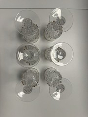 Cristal D Arques Longchamp Gold Rim Crystal Wine Glasses 6 1/2″ Set of 6 France