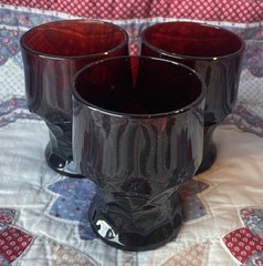 Georgian Ruby 9oz Flat Tumbler by Anchor Hocking 4” Tall Set of 3