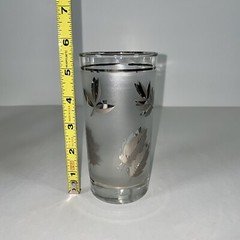 Vintage Barware Libbey Silver Frosted Leaves Foliage Highball Cocktail Glasses 4