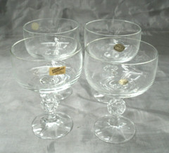 Vtg Imports Assoc. Bohemian CLAUDIA Set of 4 Champagne Tall Sherbet Glasses NEW