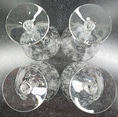4 Cambridge Roselyn Low Sherbet Set Vintage Clear Floral Etch Drink Stemware Lot
