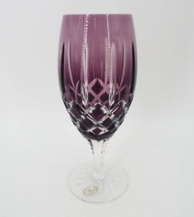 Vintage Ajka Arabella Handmade Bohemian Crystal Cut to Clear Iced Tea Goblets
