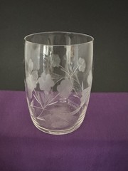 Tumble Up Etched Glass Bedside Water Carafe With Tumbler Floral